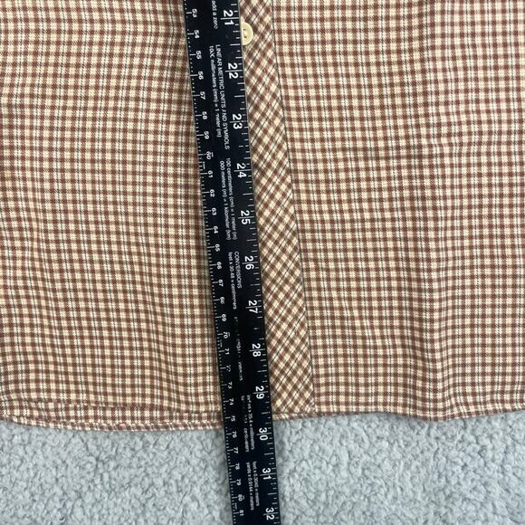 Hunter's Ridge Men's Large Brown Plaid Long Sleeve Button Up Shirt w/ Pockets - Picture 10 of 16